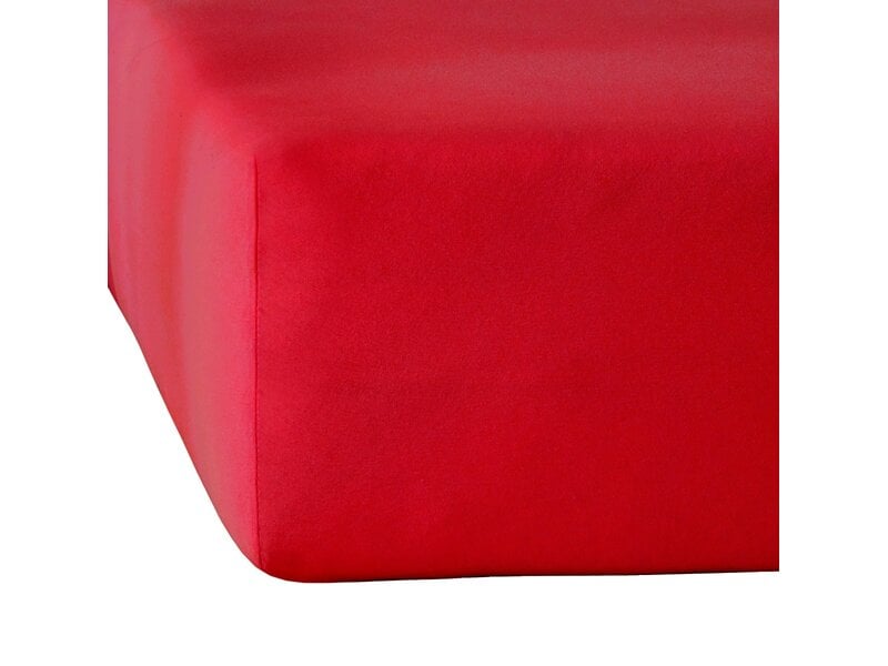 Moodit Alina Uni Spannbettlaken, Tiefrot – 90 x 200/220 cm – Baumwolljersey