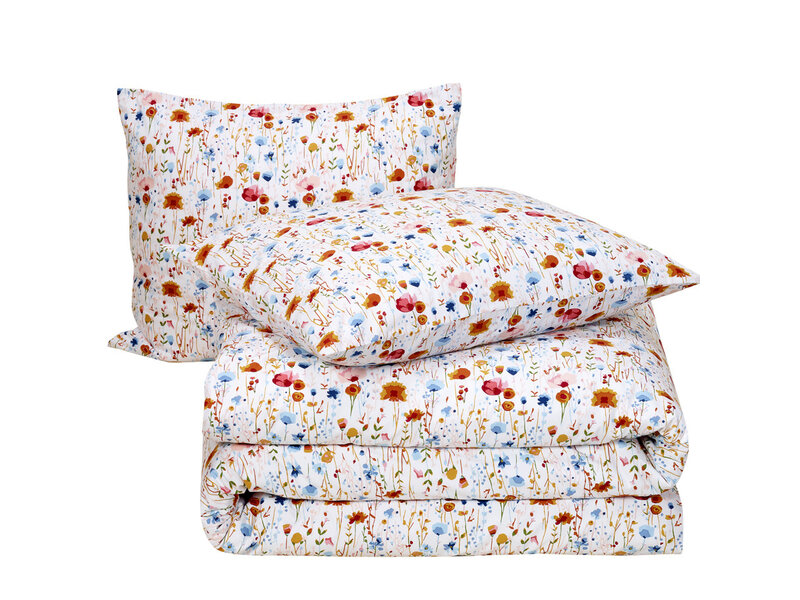 Moodit Bettbezug Odil Anette Bloom Paradise – 200 x 200/220 + 2 x 60 x 70 cm – Weiß – Baumwolle