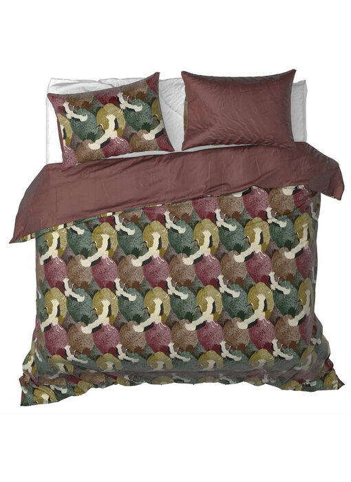 De Witte Lietaer Housse de couette Goliath Bordeaux 260 x 240 + 2 housses de couette 60 x 70 cm en satin de coton
