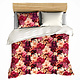 Housse de couette Dahlia Coral Paradis 260 x 240 + 2 housses de couette 60 x 70 cm en satin de coton