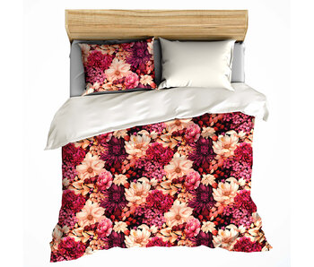 De Witte Lietaer Housse de couette Dahlia Coral Paradis 240 x 220 cm + 2 housses de couette 60 x 70 cm en satin de coton