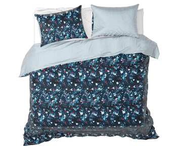 De Witte Lietaer Arabella Bettbezug in Puderblau, 240 x 220 cm + 2 x 60 x 70 cm, Baumwollsatin