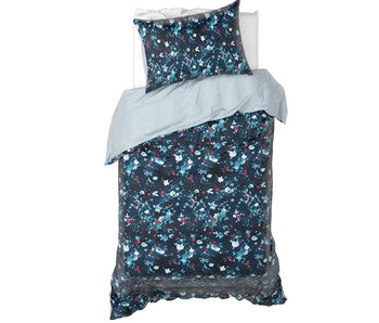 De Witte Lietaer Dekbedovertrek Arabella Powder Blue 140 x 200/220 + 60 x 70 cm Katoen Satijn