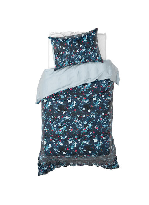 De Witte Lietaer Dekbedovertrek Arabella Powder Blue 140 x 200/220 + 60 x 70 cm Katoen Satijn