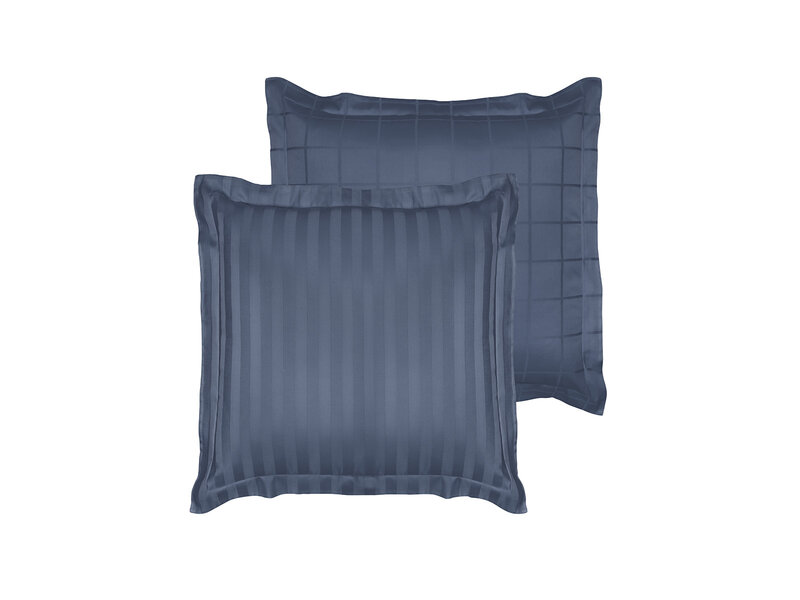 De Witte Lietaer Kussensloop Zygo Indigo - 60 x 70 cm - Blauw - Katoen Satijn