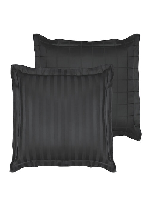 De Witte Lietaer Taie d'oreiller Zygo Ebony 60 x 70 cm en satin de coton