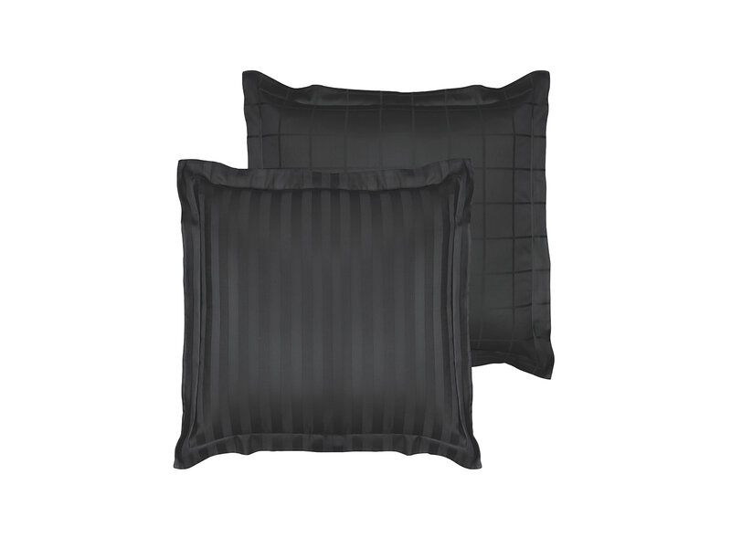 De Witte Lietaer Zygo Kissenbezug Ebony - 60 x 70 cm - Schwarz - Baumwollsatin