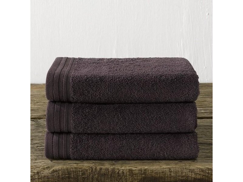 De Witte Lietaer Serviette Imagine Anthracite - 50 x 100 cm - Lot de 3 - Noir - Coton