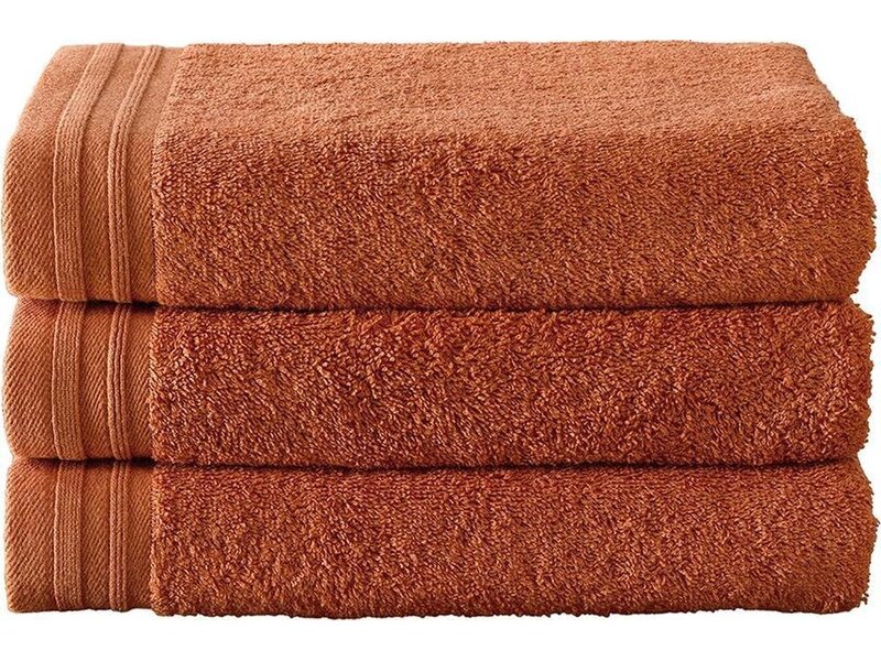 De Witte Lietaer Handdoek Imagine Dusty Orange - 50 x 100 cm - 3 stuks - Oranje - Katoen