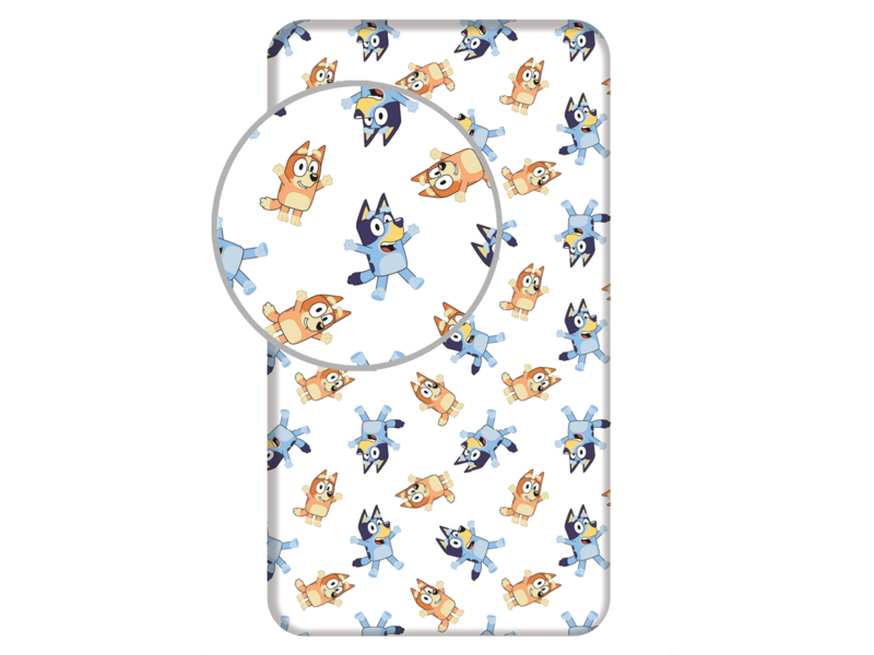 Bluey Fitted sheet Happy - 90 x 200 cm - Cotton