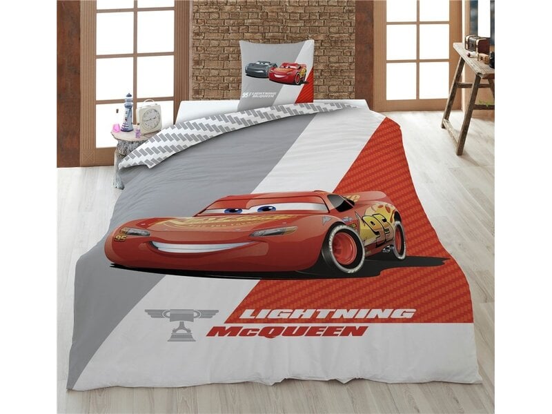 Disney Cars Bettbezug – Lightning McQueen – Einzelbett – 140 x 200 cm – 65 x 65 cm – Baumwollmischgewebe