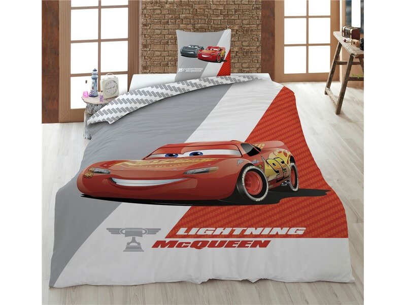 Disney Cars Dekbedovertrek - Lightning McQueen - Eenpersoons - 140 x 200 cm - 65 x 65 cm - Polycotton