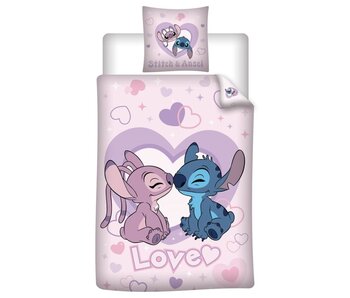Disney Lilo & Stitch Duvet Cover Love 140 x 200 + 65 x 65 cm Polycotton
