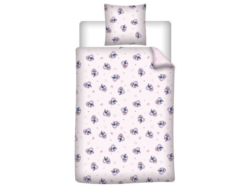 Disney Lilo & Stitch Duvet Cover - Love - Single - 140 x 200 cm - 65 x 65 cm - Polycotton