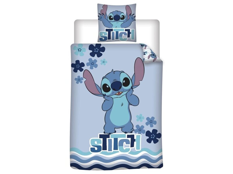 Disney Lilo & Stitch Housse de couette - 1 personne - 140 x 200 cm + 65 x 65 cm - Flanelle de polyester