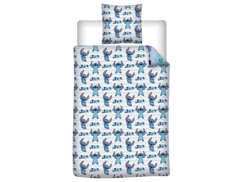 Disney Lilo & Stitch Housse de couette - 1 personne - 140 x 200 cm + 65 x 65 cm - Flanelle de polyester