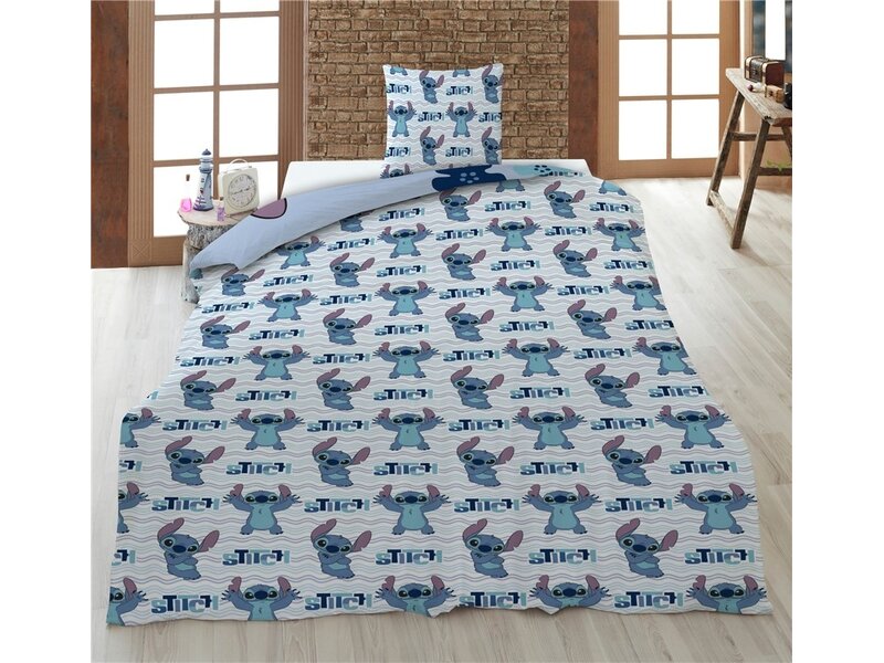 Disney Lilo & Stitch Housse de couette - 1 personne - 140 x 200 cm + 65 x 65 cm - Flanelle de polyester