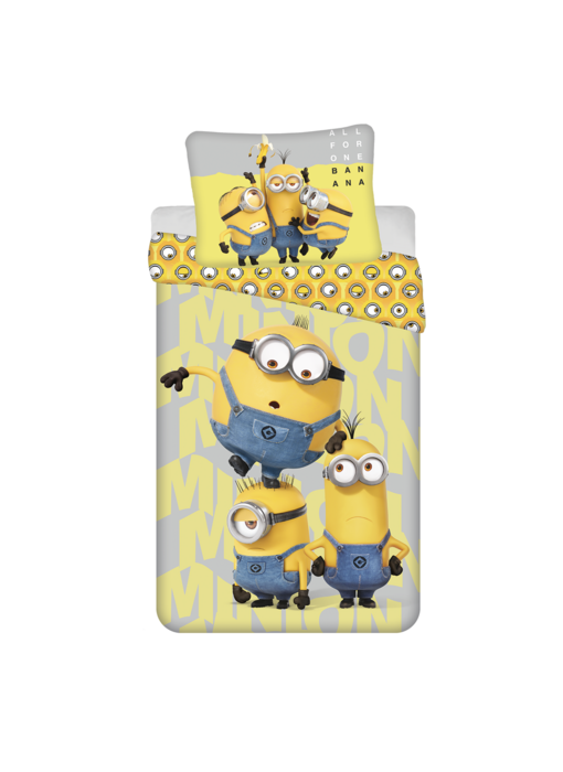 Minions Duvet Cover All for One 140 x 200 + 70 x 90 cm Cotton