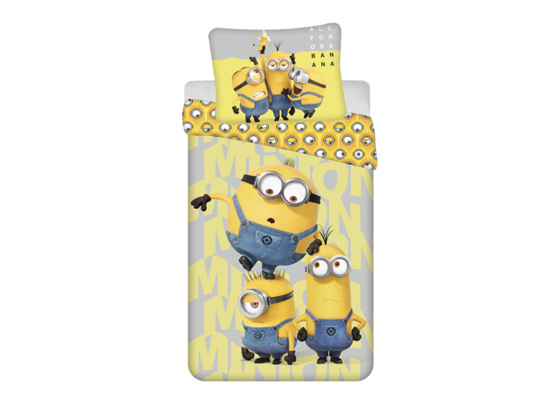 Minions Dekbedovertrek All for One - 140 x 200 cm + 70 x 90 cm - Katoen