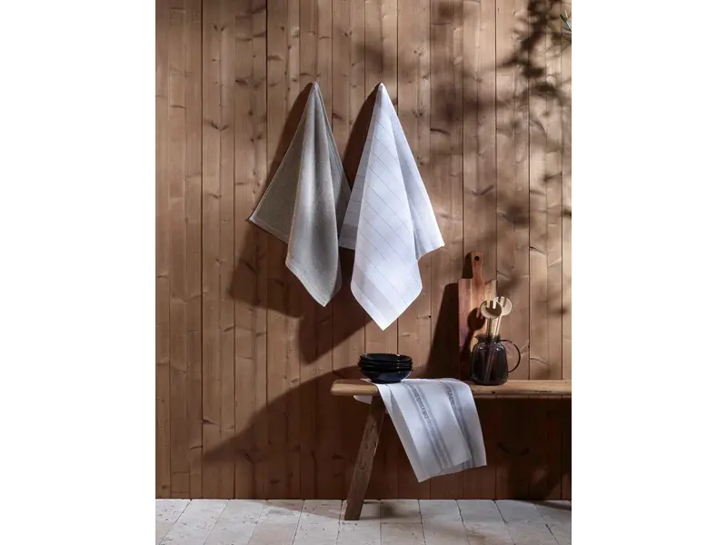 De Witte Lietaer Keuken handdoek Contessa - Set 2 stuks - 60 x 60 cm - Taupe - Katoen