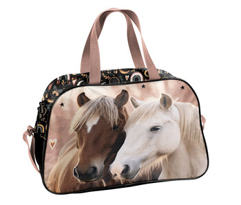 PASO Schultertasche mit Pferdemotiv, 40 x 25 x 15 cm, Polyester