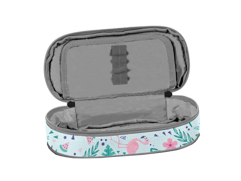 PASO Trousse à crayons - Flamant rose - 23 x 10 x 5 cm - Polyester
