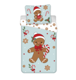 Sweet Home Housse de couette - Bonhomme en pain d'épice - 1 personne - 140 x 200 cm + 70 x 90 cm - Coton