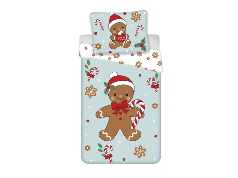Sweet Home Duvet Cover - Gingerbread Man - Single - 140 x 200 cm + 70 x 90 cm - Cotton