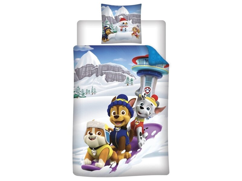 PAW Patrol Bettbezug – Einzelbett – 140 x 200 cm + 65 x 65 cm – Polyesterflanell