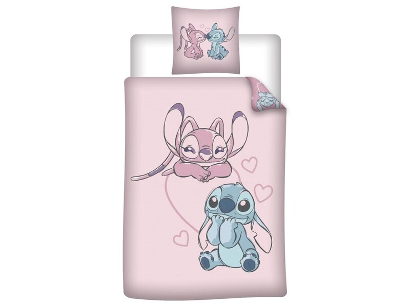 Disney Lilo & Stitch Bettbezug – Einzelbett – 140 x 200 cm + 65 x 65 cm – Polyesterflanell