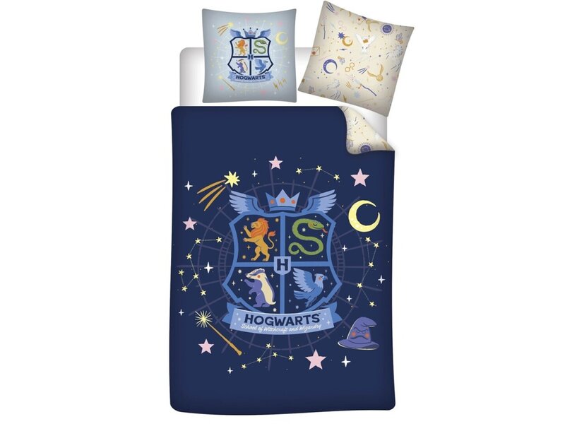 Harry Potter Bettbezug – Einzelbett – 140 x 200 cm – 65 x 65 cm – Baumwollmischgewebe