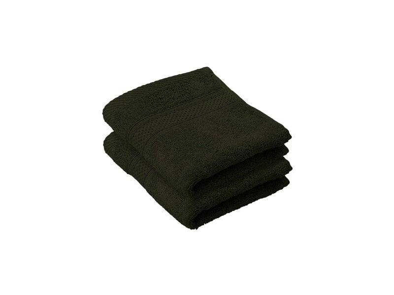 De Witte Lietaer Serviette d'invité Stephanie Khaki - 30 x 50 cm - Lot de 2 - Verte - Coton