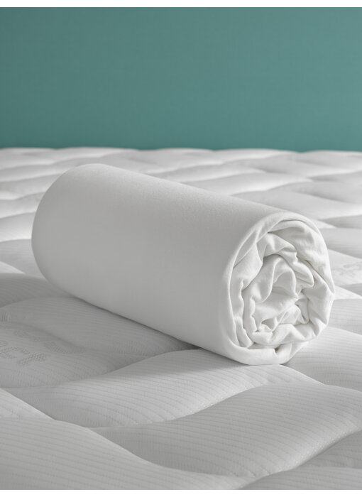 De Witte Lietaer Housse de drap-housse blanche 90/100 x 200/220 cm - jersey de coton h40