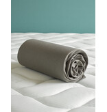 De Witte Lietaer  Drap-housse - Case Steeple Grey - 1 personne - 90/100 x 200/220 cm - Jersey de coton