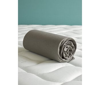 De Witte Lietaer Spannbettlakenbezug Steeple Grey 90/100 x 200/220-h40 Baumwolljersey