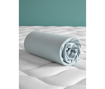 De Witte Lietaer Housse de drap-housse bleu glacier 180 x 200/220 cm - jersey de coton 40 cm