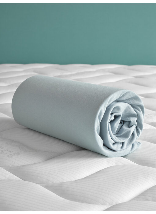 De Witte Lietaer Housse de drap-housse bleu glacier 180 x 200/220 cm - jersey de coton 40 cm