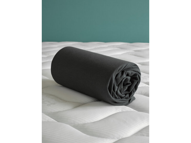 De Witte Lietaer Hoeslaken - Case Ebony - Tweepersoons - 180 x 200/220-h40 - Katoen Jersey