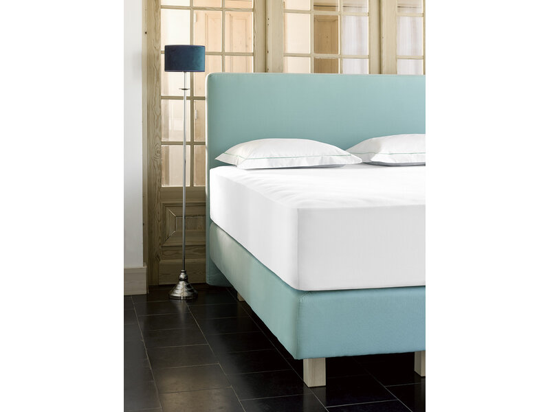 De Witte Lietaer Fitted Sheet - Case White - Double - 160 x 200/220-h40 - Cotton Jersey