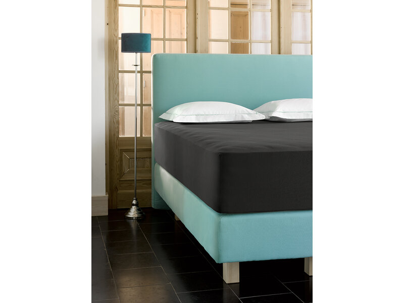 De Witte Lietaer Spannbettlaken – Farbe: Ebenholz – Doppelbett – 160 x 200/220-40 cm – Baumwolljersey
