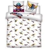 Goldorak Housse de couette - Lits Jumeaux - 240 x 220 cm + (2x) 65 x 65 cm - Polycoton
