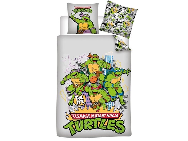 Ninja Turtles Bettbezug – Einzelbett – 140 x 200 cm – 65 x 65 cm – Baumwollmischgewebe