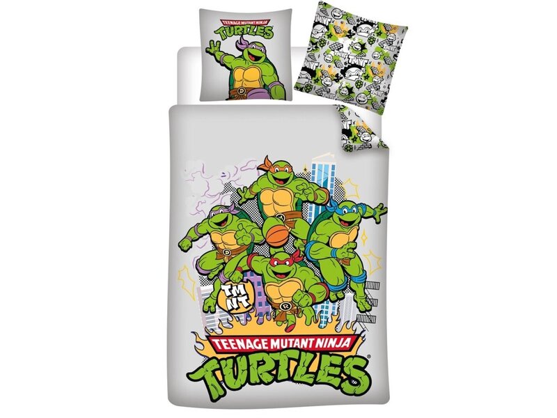 The Teenage Mutant Ninja Turtles Housse de couette - 1 personne - 140 x 200 cm - 65 x 65 cm - Polycoton