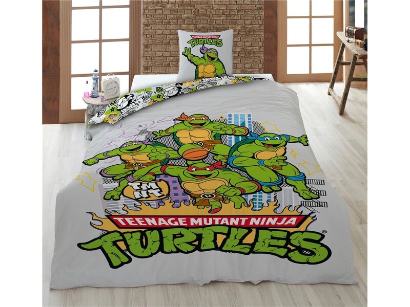 The Teenage Mutant Ninja Turtles Housse de couette - 1 personne - 140 x 200 cm - 65 x 65 cm - Polycoton