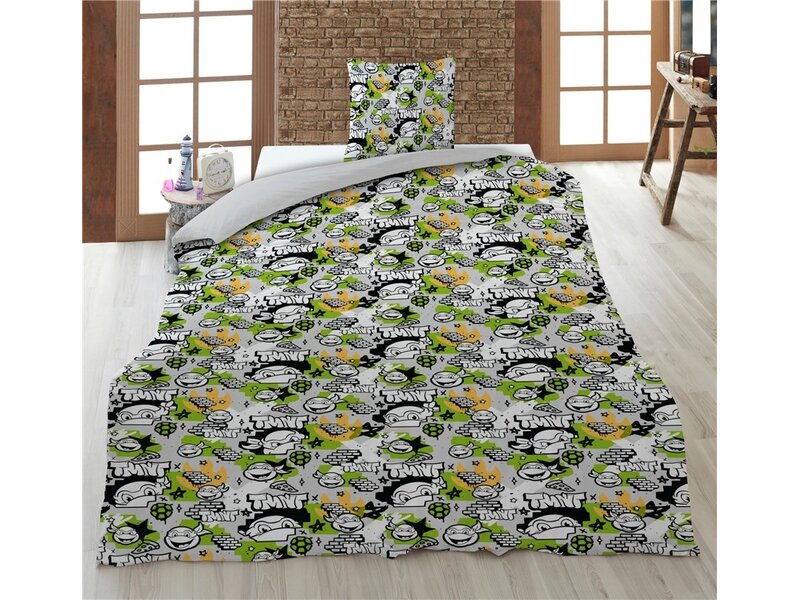 The Teenage Mutant Ninja Turtles Housse de couette - 1 personne - 140 x 200 cm - 65 x 65 cm - Polycoton
