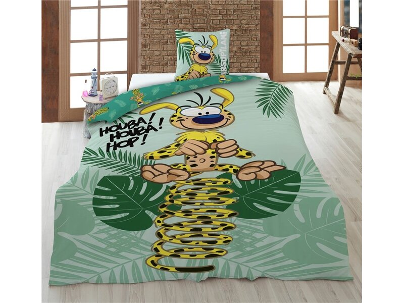 Marsupilami Housse de couette - 1 personne - 140 x 200 cm - 65 x 65 cm - Polycoton