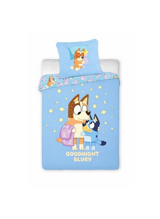 Bluey Housse de couette bébé Goodnight Blue 100 x 140 + 40 x 60 cm Coton