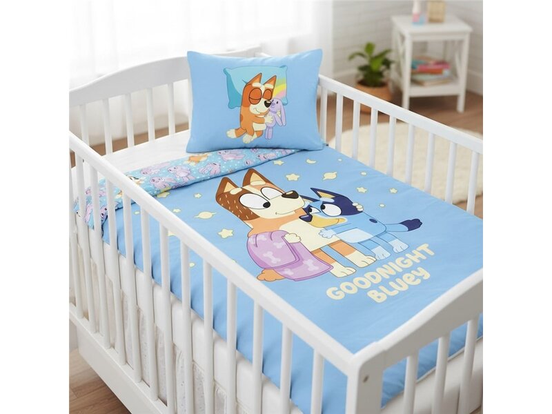Bluey BABY Duvet Cover - Goodnight Blues - 100 x 140 + 40 x 60 cm - Cotton