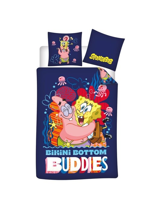SpongeBob Bettbezug-Set 140 x 200 + 65 x 65 cm, Baumwollmischgewebe