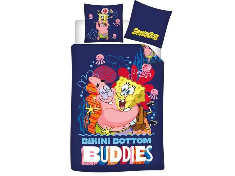 SpongeBob Duvet Cover - Buddies - Single - 140 x 200 cm - 65 x 65 cm - Polycotton